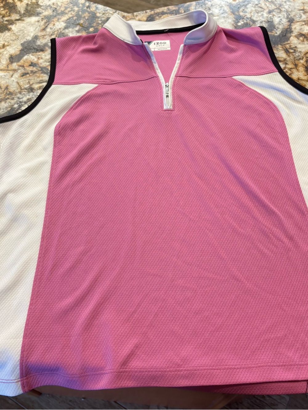 Izod Pink and White Sleeveless Performance Tank